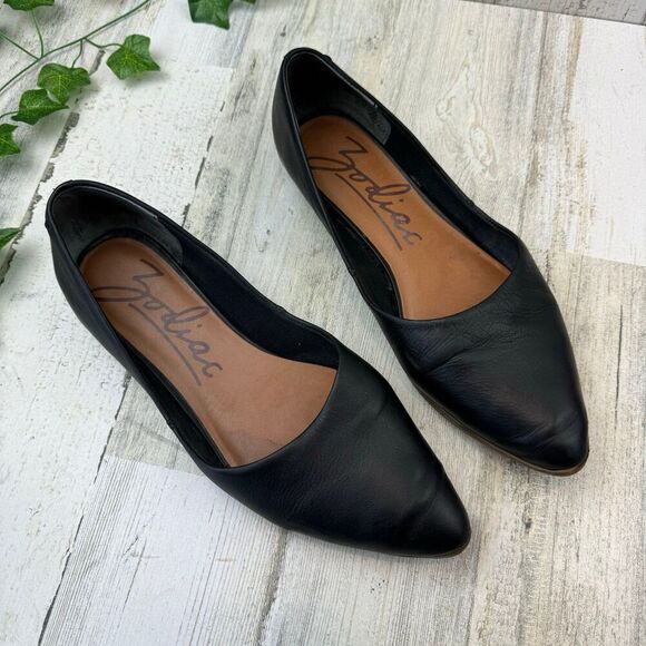 Zodiac Hill Pointed Toe Ballet Black Flat size 9 - Picture 1 of 9